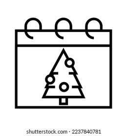 Ilustración vectorial. Iconos de trazo de línea. Símbolos de vacaciones. Los íconos de Feliz Navidad y Feliz Año Nuevo están listos. Gráficos vectoriales editables.