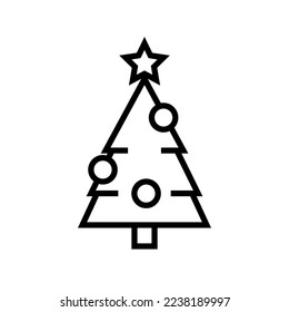 Vector illustration. Line stroke icons. Holiday symbols. Merry Christmas and Happy New Year icons set. Editable vector graphics.