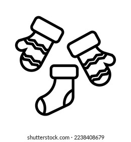 Ilustración vectorial. Iconos de trazo de línea. Símbolos de vacaciones. Los íconos de Feliz Navidad y Feliz Año Nuevo están listos. Gráficos vectoriales editables.