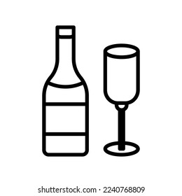 Vector illustration. Line stroke icons. Holiday symbols. Merry Christmas and Happy New Year icons set. Editable vector graphics.