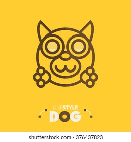 Vector illustration. line style dog