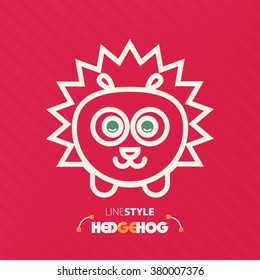 Vector illustration. line style hedgehog