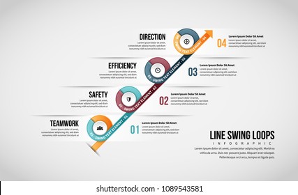 Vector illustration of Line Swing Loops Infographic design element.