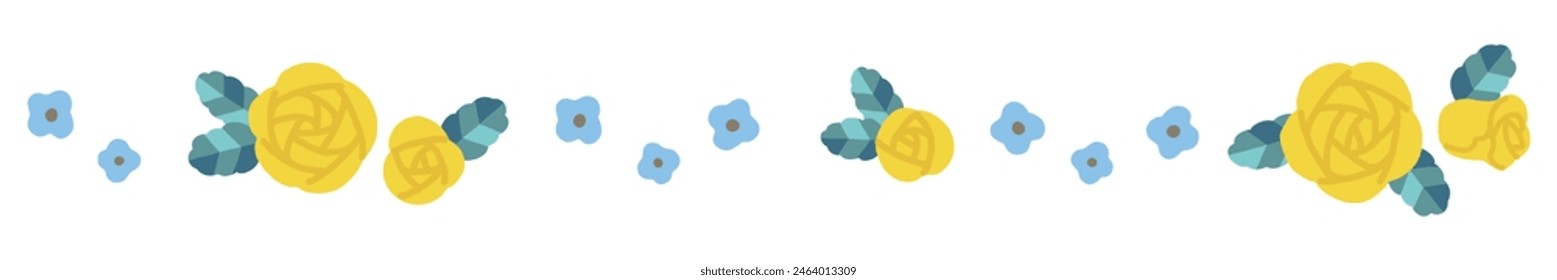 Línea de Ilustración vectorial de rosas amarillas