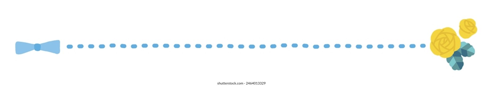 Vector illustration line of yellow roses