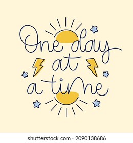 Vector illustration of linear clouds and sun with Choose To Shine motivational inscription against beige background