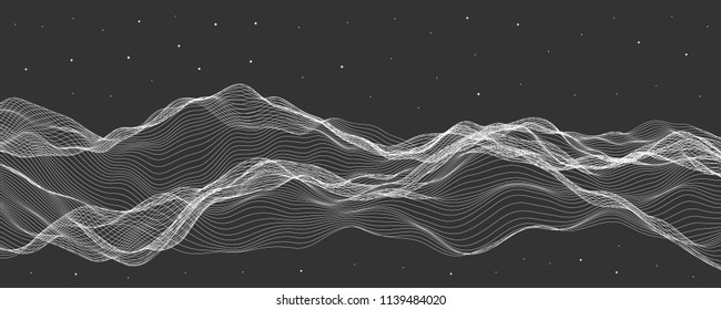 Ilustração vetorial, deformadores lineares. Ondas de fluxo abstratas. 