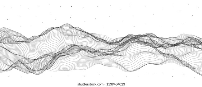 Vector illustration, linear deformers. Abstract stream waves. 