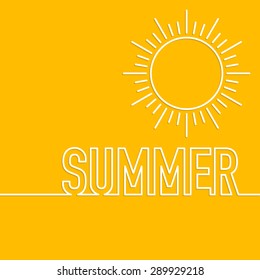 Vector illustration of a linear design summer sun.