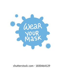 Vector illustration of a linear drawing to protect against the virus.
Line drawing on the theme of quarantine and pandemic on a white background. Wear your mask text