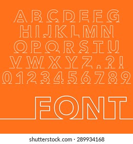 Vector Illustration Of A Linear Font.