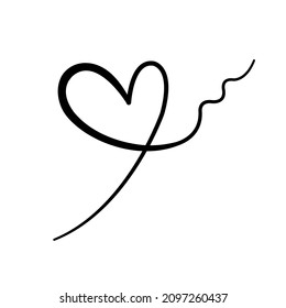Vektorgrafik des linearen Herzens für Tagesdesigns von Valentinstag