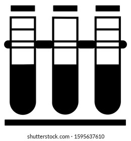Vector illustration. Linear icon. Three medical test tubes on a white background isolated.