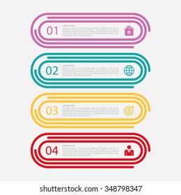 Vector illustration of a linear infographics 4 options