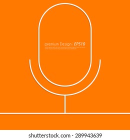 Vector illustration of a linear microphone icon. Flat design.
