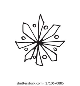 Vector illustration of a linear snowflake