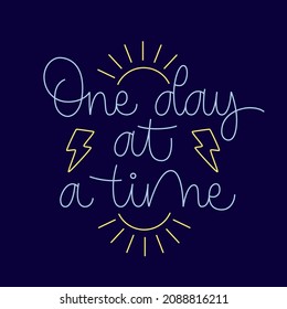 Vector illustration of linear style banner with Choose To Shine inscription against blue background with sun and clouds