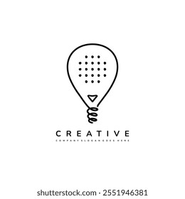 Vector Illustration lineart racket padel, holes padel,  