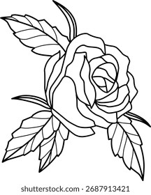 Ilustración vectorial de la rosa lineal