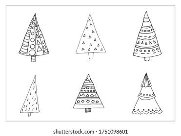 Vector illustration with lines. Christmas theme.