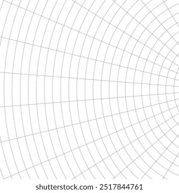 Vector illustration of lines intersecting each other in hemispheric uneven grid-like pattern. Blueprint for plans, layouts, or decorative elements in design and architecture. Geometric background