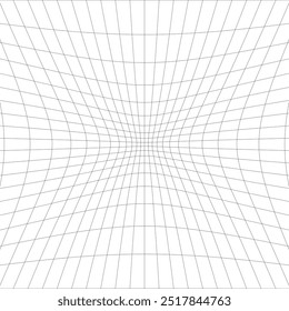 Vector illustration of lines intersecting each other in warped grid-like pattern. Blueprint for plans, layouts, or decorative elements in design and architecture. Geometric background