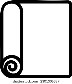 Ilustración vectorial de líneas de un rollo de tela. Icono de material textil.