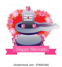 Vector Illustration of Lingam, Hindu deity Shiva used for worship in temples, for Shivratri a Hindu festival of the God Shiva.