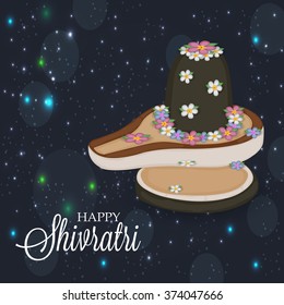 Vector Illustration of Lingam, Hindu deity Shiva used for worship in temples, for Shivratri a Hindu festival of the God Shiva.