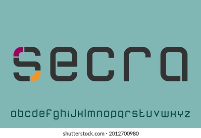 Vector illustration of lining typography letters font family