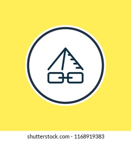Vector illustration of link pyramid icon line. Beautiful marketing element also can be used as protection icon element.