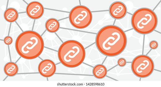 vector illustration of links and connections chain symbols in scheme geometric design