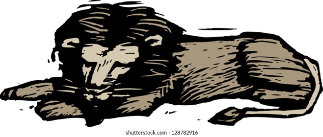 Vector illustration of a lion