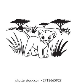 vector illustration of a lion