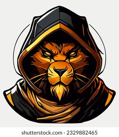 vector illustration of lion bandit monster