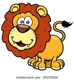 Vector illustration of Lion cartoon