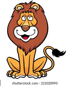 Vector illustration of Lion cartoon
