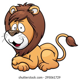 Vector illustration of Lion cartoon
