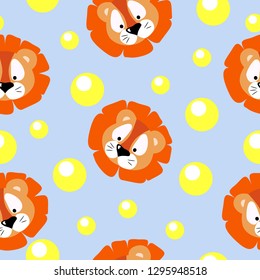 
vector illustration lion cartoon pattern