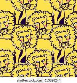 Vector illustration of Lion cartoon set collection