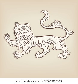 Vector Illustration of a / Lion Crest / Easy to edit layers and objects, stroke objects included for easy changes and updates. Easy to change and update colours. 