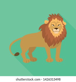 Vector illustration of lion and cute sign. Set of lion and mane stock vector illustration.