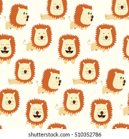 Vector illustration: lion with different emotions.