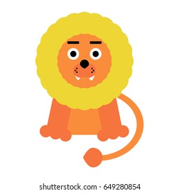 Vector illustration Lion executed in a children's style