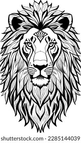 vector illustration of lion face