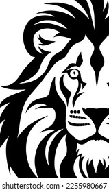 vector illustration of lion face cartoon