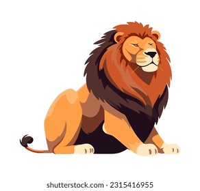 vector illustration lion feline icon isolated