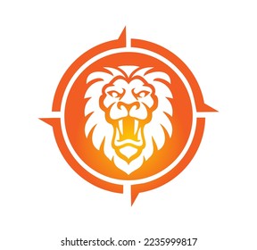 Ilustración vectorial Icono de la Ilustración de la Cabeza de León en fondo blanco aislado
