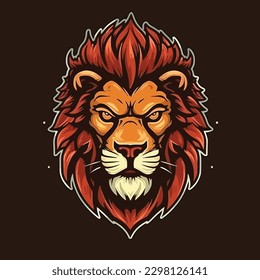 Vector Illustration of Lion Head Logo Design