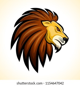 Vector illustration of lion head mascot concept